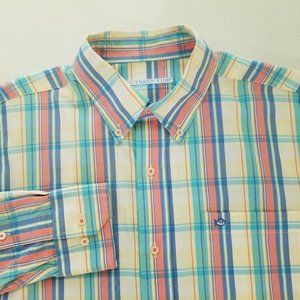 Southern Tide Mens Plaid Button Front Long Sleeve Shirt Size Medium